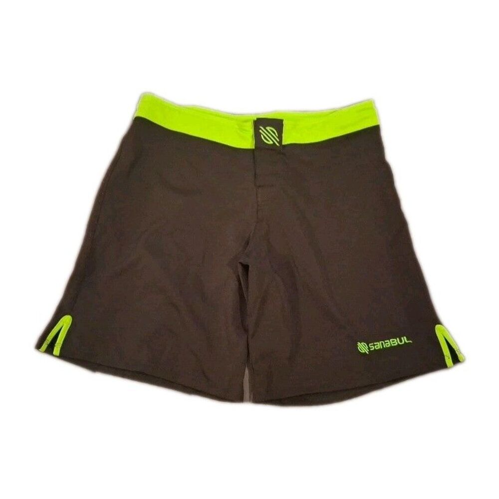 Sanabul Shorts Mens 36 Black & Green MMA Boxing Wrestling Martial Arts Sports